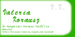 valeria korausz business card